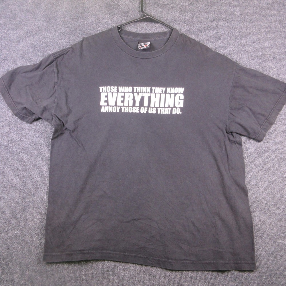 Vintage Y2K Top Heavy Shirt Mens XL Black Everything Quote Funny Sarcastic 2004